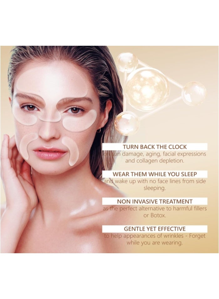 OASIS-TH Reusable Silicone Face Patch Set - 6 Wrinkle Patches for Overnight Fine Line & Crease Flattening - Forehead, Under-eye and Smile Lines Repair - Image 3